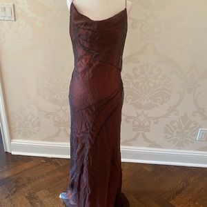 Silk evening gown, Size 6 burgundy